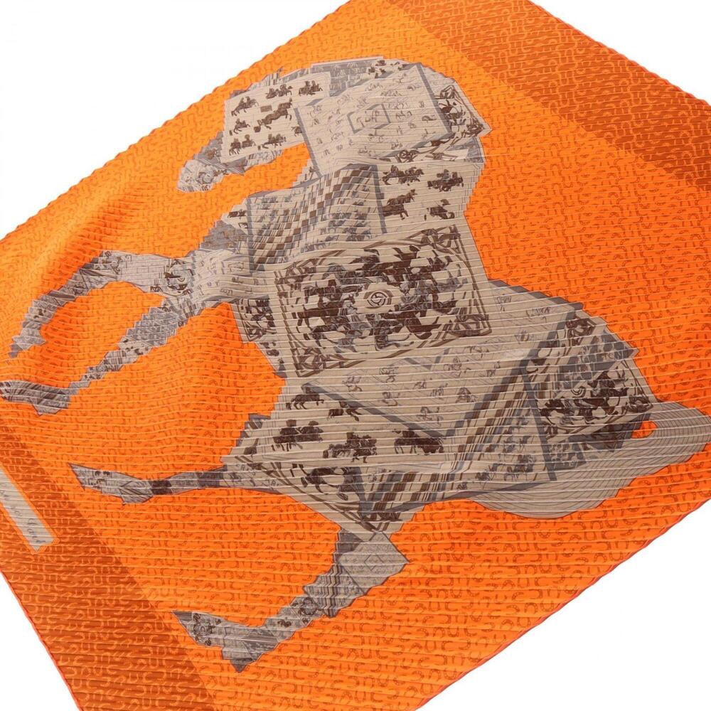 HERMES Gray Silk Scarf